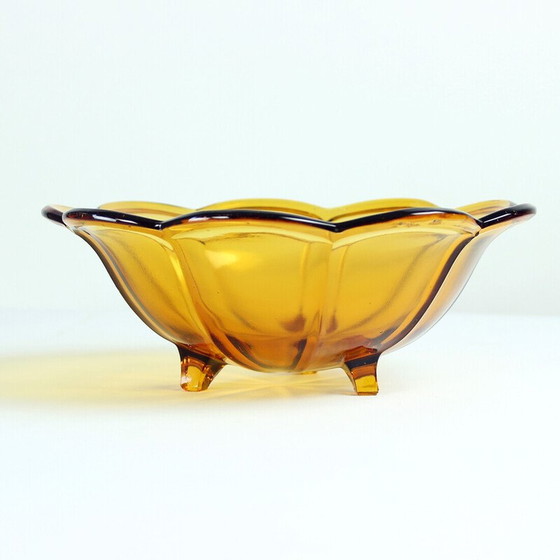 Image 1 of Bol vintage en verre pressé pour Borske Sklo Union, Tchécoslovaquie 1960