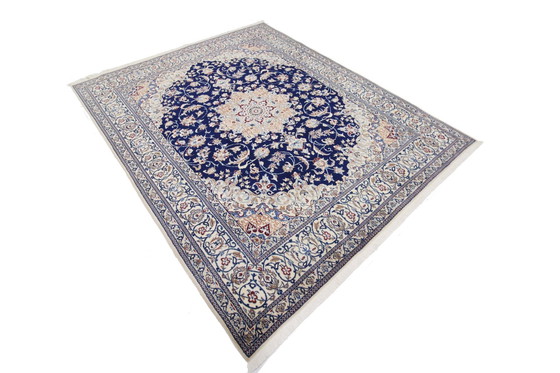 Image 1 of Tapis persan noué à la main original Naïn 9 La fine avec soie 245 X 195 cm Top condition