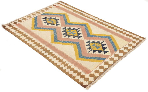 Kilim Fars Kashgaï -Tissé à la main-Utilisé 137 X 97 cm No. 448845