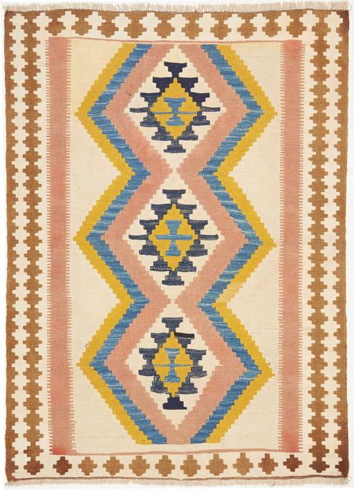 Kilim Fars Kashgaï -Tissé à la main-Utilisé 137 X 97 cm No. 448845