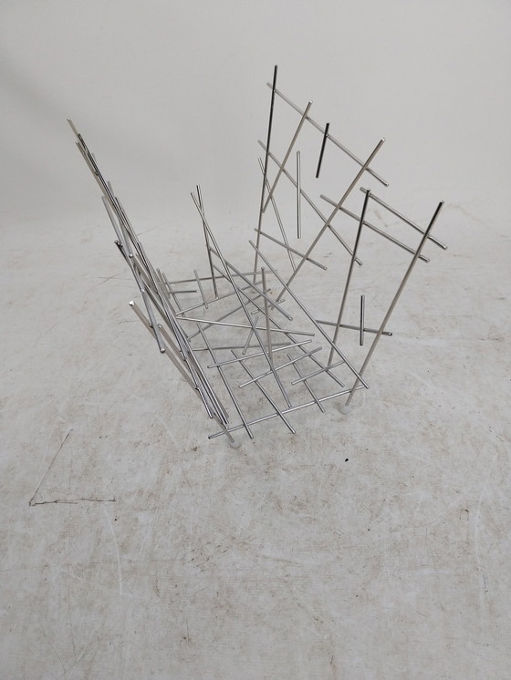 Image 1 of 1 X Alessi Blow Up Magazine Rack Lektuurmand Chroom 1980's