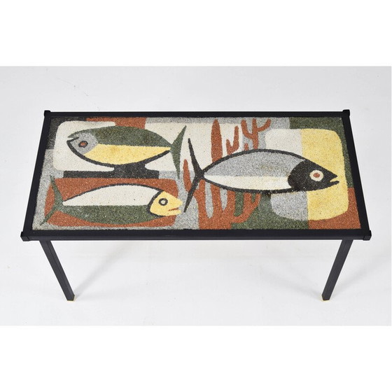 Image 1 of Table basse vintage française en mosaïque de granit, 1960s