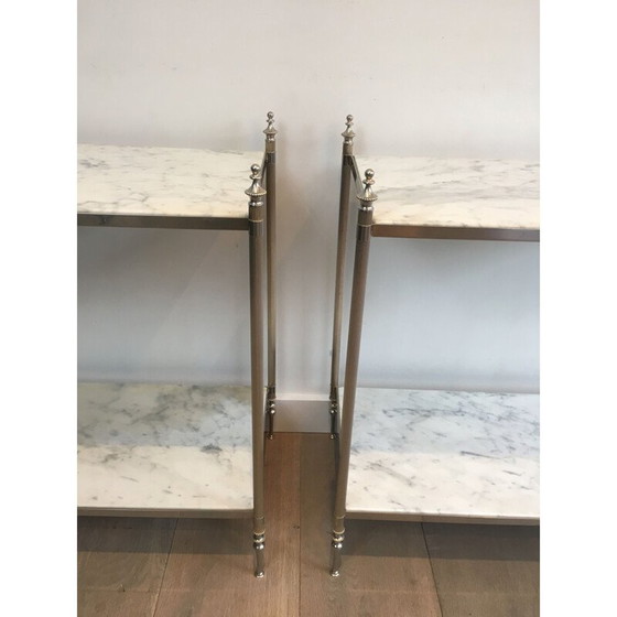 Image 1 of Paire de bouts de canapé Jansen en argent, 1940