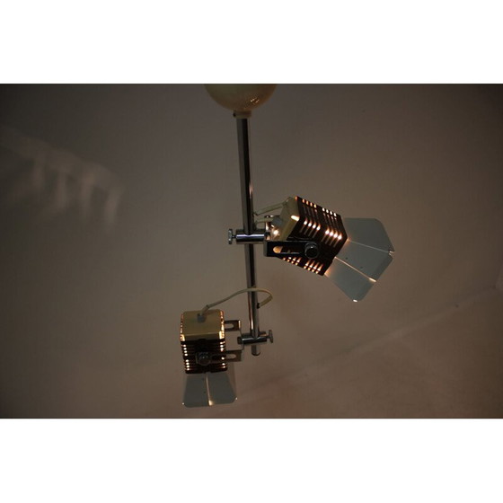 Image 1 of Lustre vintage en métal par Lidokov, Tchécoslovaquie 1960