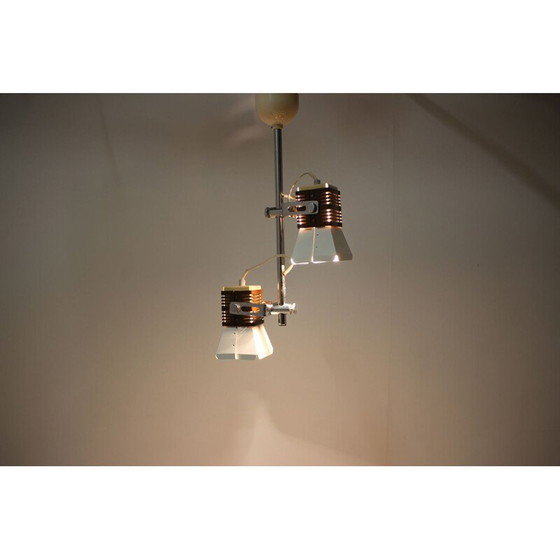 Image 1 of Lustre vintage en métal par Lidokov, Tchécoslovaquie 1960