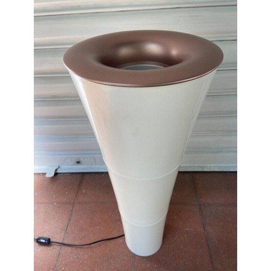 Image 1 of Lampadaire vintage blanc et or rose par Kaoyi Flacha, Japon 1980