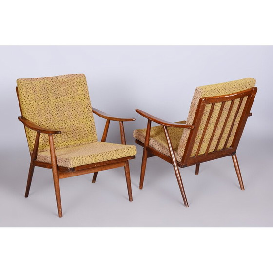 Image 1 of Paire de fauteuils en hêtre du milieu du siècle par Úluv, Tchécoslovaquie années 1960