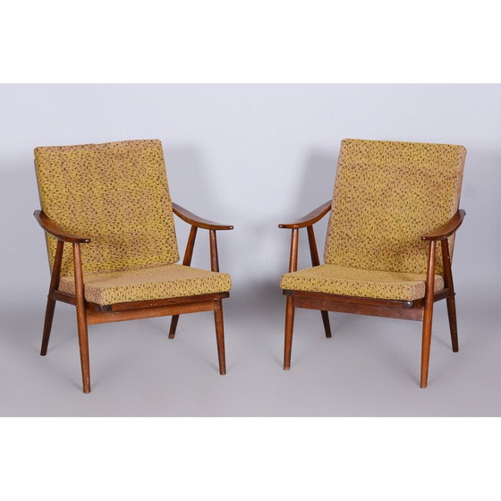 Image 1 of Paire de fauteuils en hêtre du milieu du siècle par Úluv, Tchécoslovaquie années 1960