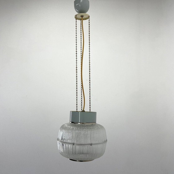 Image 1 of Lampe suspendue vintage en verre et métal, Tchécoslovaquie, années 1960