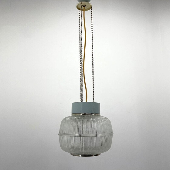 Image 1 of Lampe suspendue vintage en verre et métal, Tchécoslovaquie, années 1960