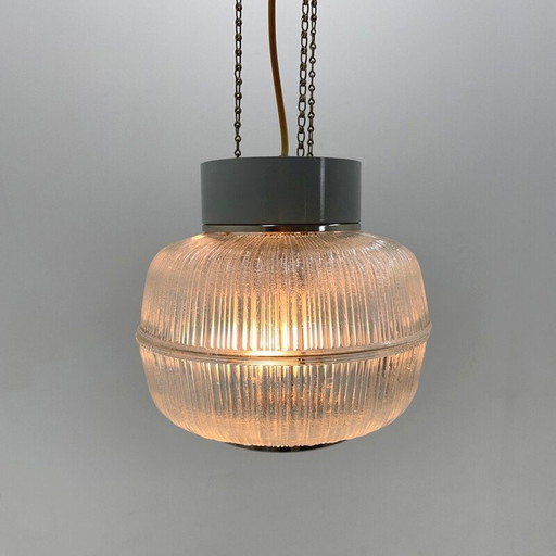Lampe suspendue vintage en verre et métal, Tchécoslovaquie, années 1960