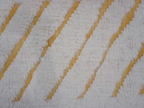 Image 1 of Tapis berbère - 252 Cm X 151 Cm - Laine blanche et jaune