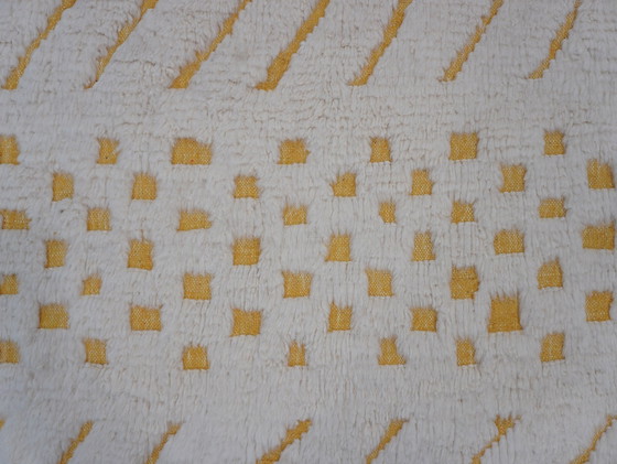 Image 1 of Tapis berbère - 252 Cm X 151 Cm - Laine blanche et jaune