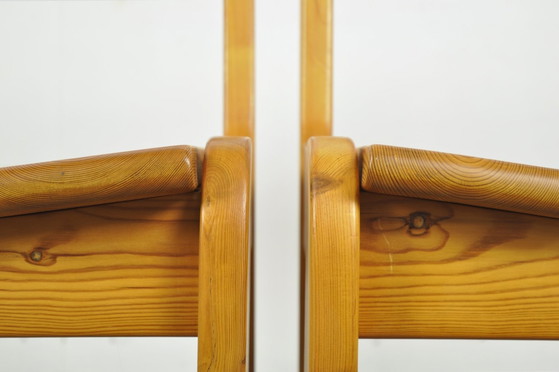 Houtwerk Hattem / Chaises de table de salle à manger brutaliste en pin massif / Ate Van Apeldoorn / 1970S (photo 14 of 14)