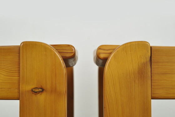 Houtwerk Hattem / Chaises de table de salle à manger brutaliste en pin massif / Ate Van Apeldoorn / 1970S (photo 13 of 14)