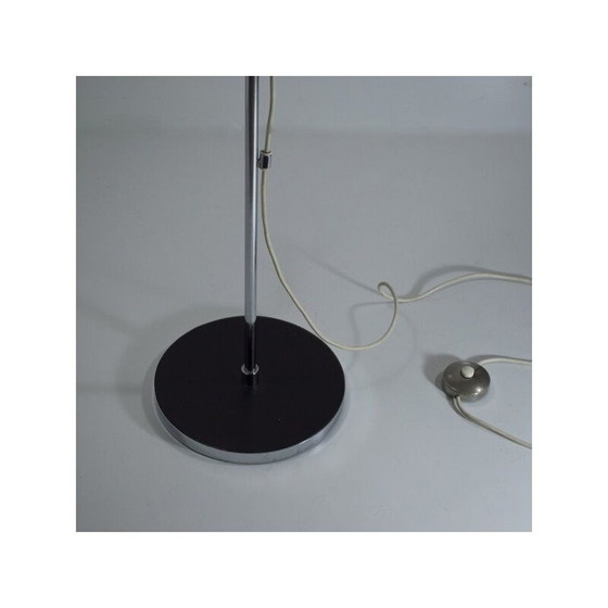 Image 1 of Lampadaire vintage en chrome et cuir patchwork 1970