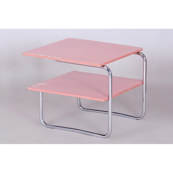 Image 1 of Table basse vintage Bauhaus en chrome pour Mücke Melder, Tchécoslovaquie 1930