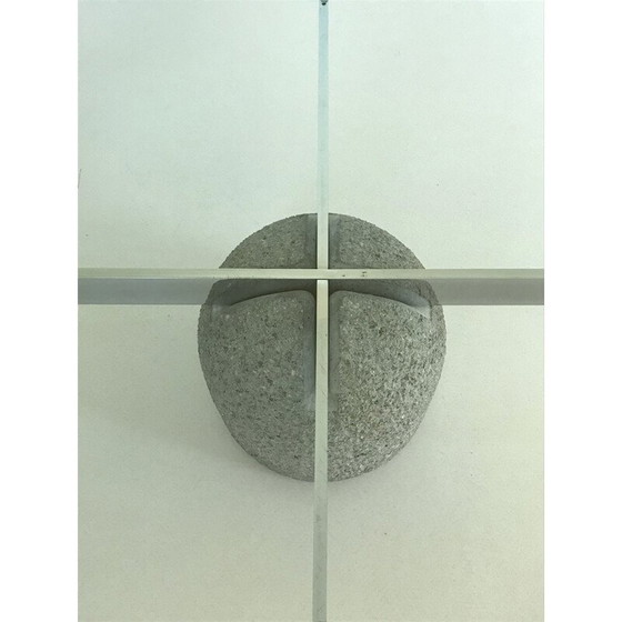 Image 1 of Table basse vintage "Paracarro" en verre et béton par Giovanni Offredi, Italie 1970