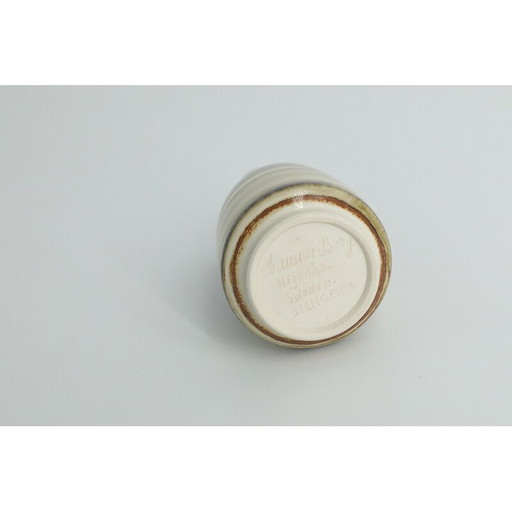 Vase vintage en grès brun par Gunnar Borg pour Höganäs Keramik, Suède 1960