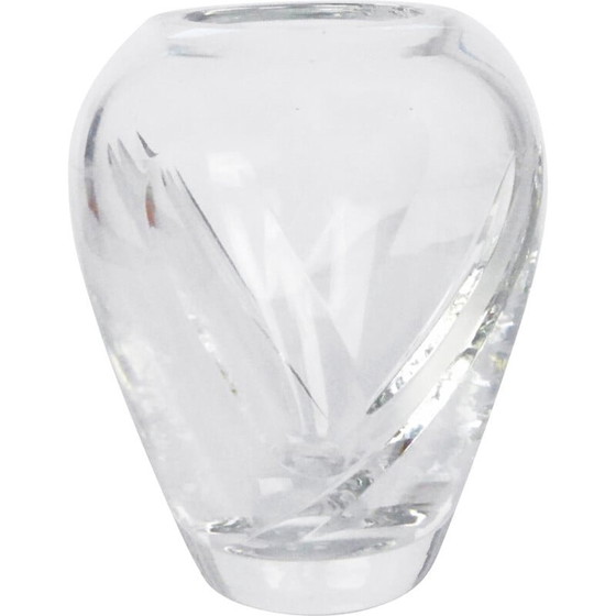 Image 1 of Vase vintage en cristal de Royal Doulton, Royaume-Uni, années 1980