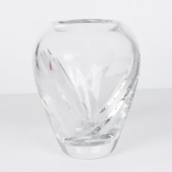 Image 1 of Vase vintage en cristal de Royal Doulton, Royaume-Uni, années 1980