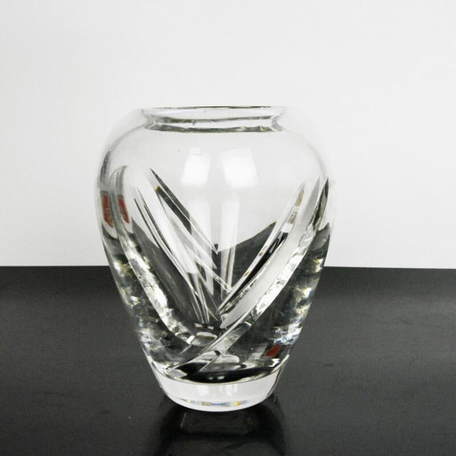 Vase vintage en cristal de Royal Doulton, Royaume-Uni, années 1980