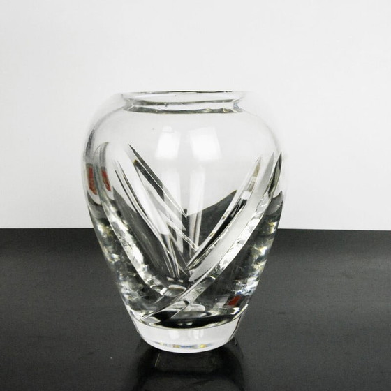 Image 1 of Vase vintage en cristal de Royal Doulton, Royaume-Uni, années 1980