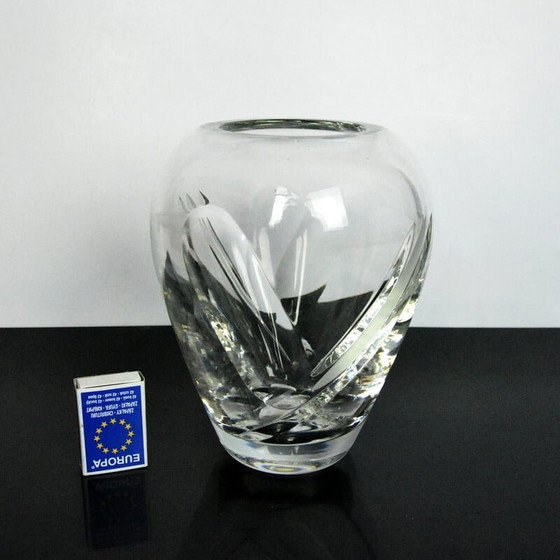 Image 1 of Vase vintage en cristal de Royal Doulton, Royaume-Uni, années 1980