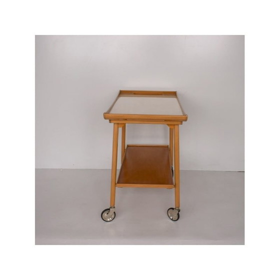 Image 1 of Table de service vintage en hêtre pour Opal Möbel, Allemagne années 1960