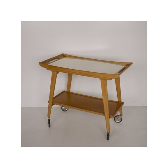 Image 1 of Table de service vintage en hêtre pour Opal Möbel, Allemagne années 1960