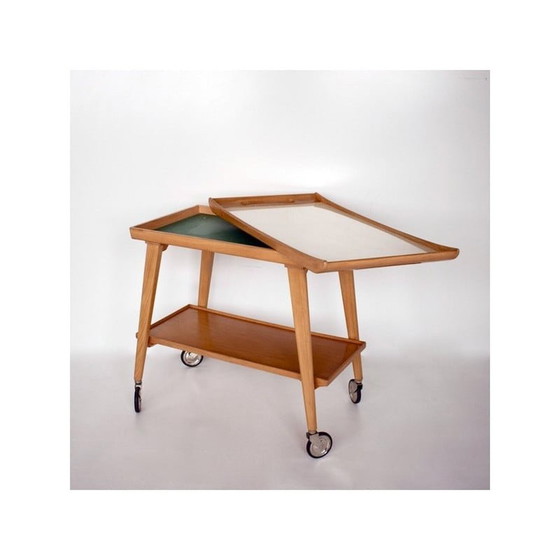 Image 1 of Table de service vintage en hêtre pour Opal Möbel, Allemagne années 1960
