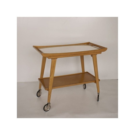 Image 1 of Table de service vintage en hêtre pour Opal Möbel, Allemagne années 1960