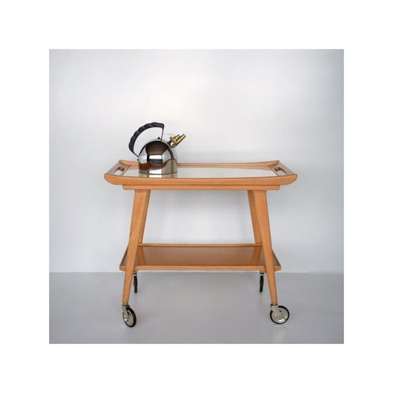 Image 1 of Table de service vintage en hêtre pour Opal Möbel, Allemagne années 1960