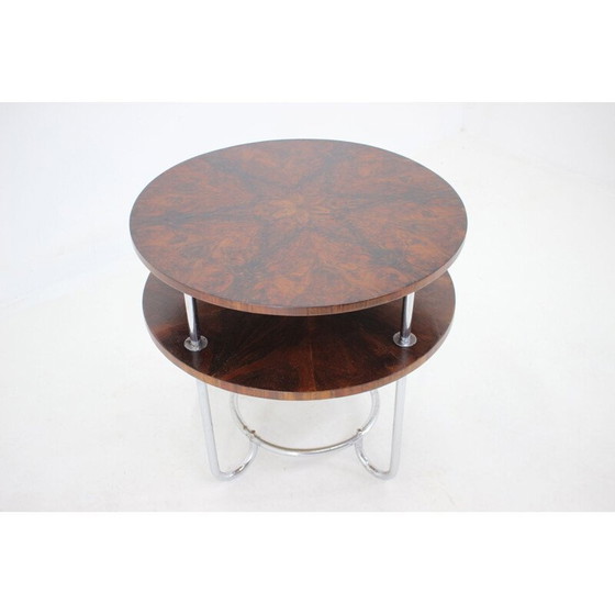 Image 1 of Table basse vintage fonctionnaliste en noyer, Tchécoslovaquie 1930