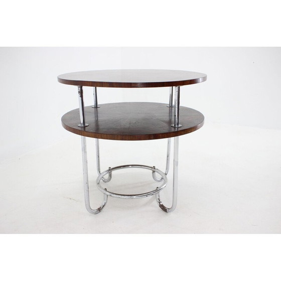 Image 1 of Table basse vintage fonctionnaliste en noyer, Tchécoslovaquie 1930