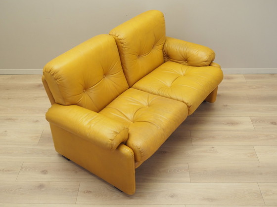 Image 1 of Canapé en cuir jaune, design italien, 1960S, fabricant : B&B Italia, Designer : Tobia Scarpa