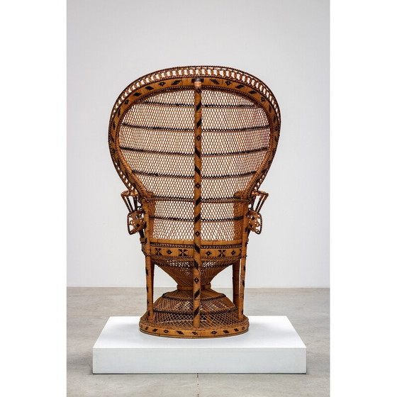 Image 1 of Fauteuil vintage en osier Emmanuelle, 1970