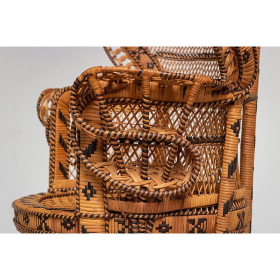 Image 1 of Fauteuil vintage en osier Emmanuelle, 1970
