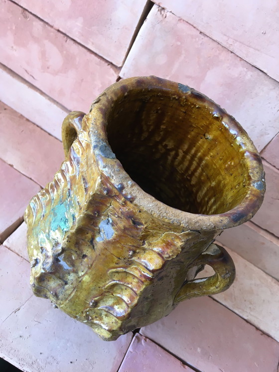 Image 1 of Poterie De Tamegroute En Terre Cuite Émaillée 