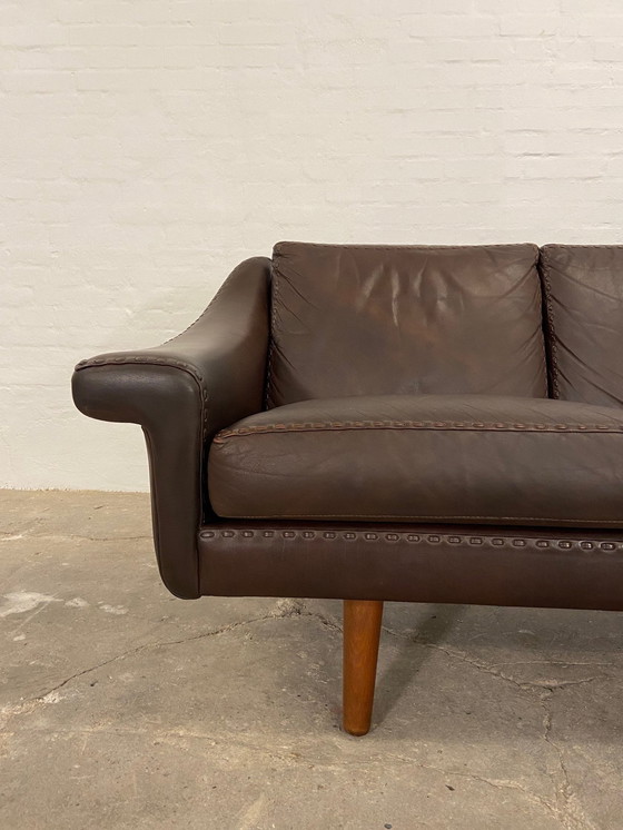 Image 1 of Vintage Danish Mid Century Retro Aage Christiansen (Matador) Sofa en cuir 60S
