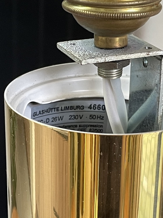 Image 1 of Lustre Vintage avec 4 calices en verre Glashütte Limburg