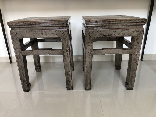 2x tables d'appoint - tables chinoises (laquées)