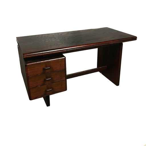 Ensemble de bureau vintage Mid Century en palissandre : Bureau + découpe en L + Buffet + Vitrine