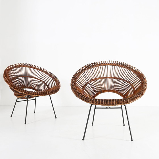 Image 1 of 2 fauteuils de salon en rotin par Janine Abraham & Dirk Jan Rol, 1960S
