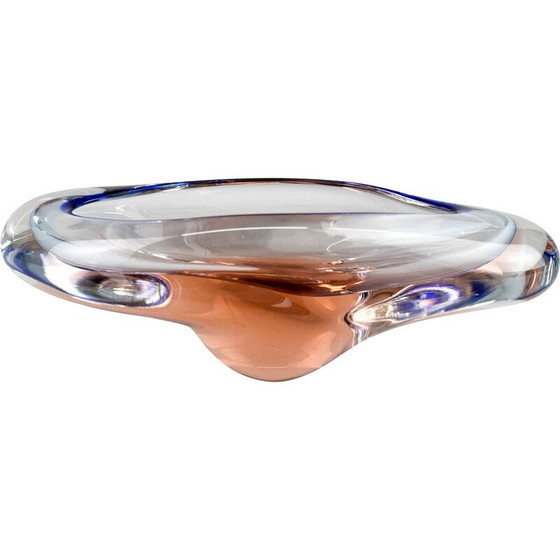 Image 1 of Bol en verre d'art vintage par Chribska Glasswork, Tchécoslovaquie 1960