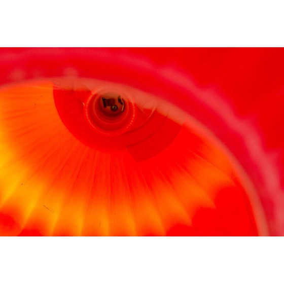 Image 1 of Lustre vintage en verre opalin et acier chromé par Karel Wolf pour Osvětlovací Sklo, Tchécoslovaquie 1970