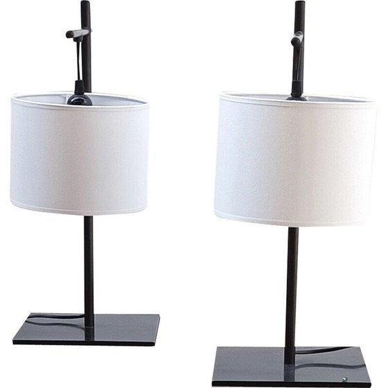 Image 1 of Lampe vintage Casadisagne en métal et coton