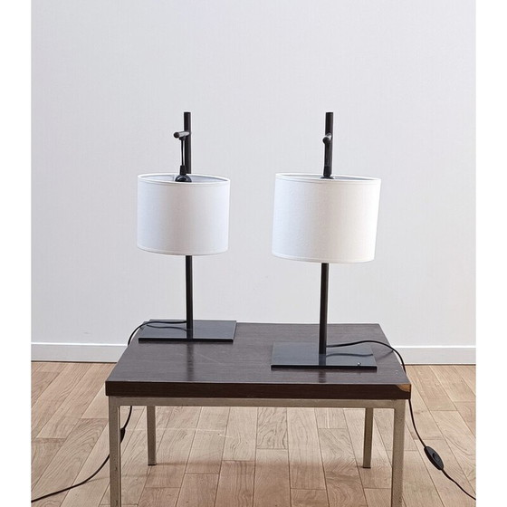 Image 1 of Lampe vintage Casadisagne en métal et coton