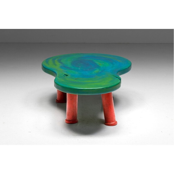 Image 1 of Table basse vintage organique en bois et acier par Gaetano Pesce, Italie 1990