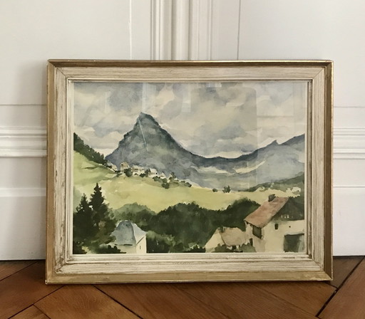 Aquarelle Encadrée Sous Verre